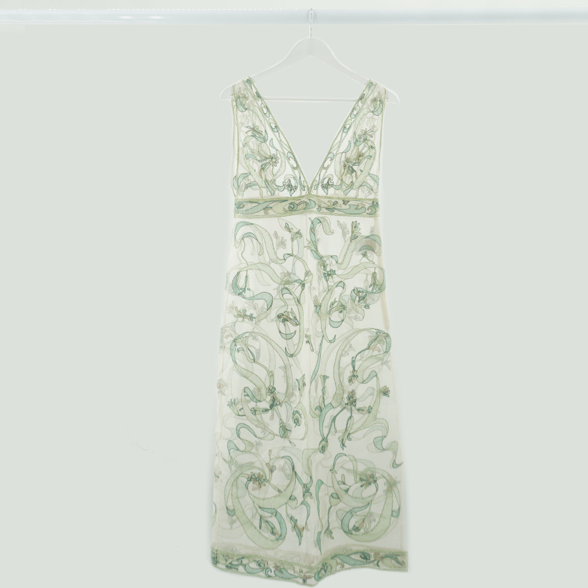 Emilio Pucci Evoluzioni Embroidered Organza Dress - Size 8