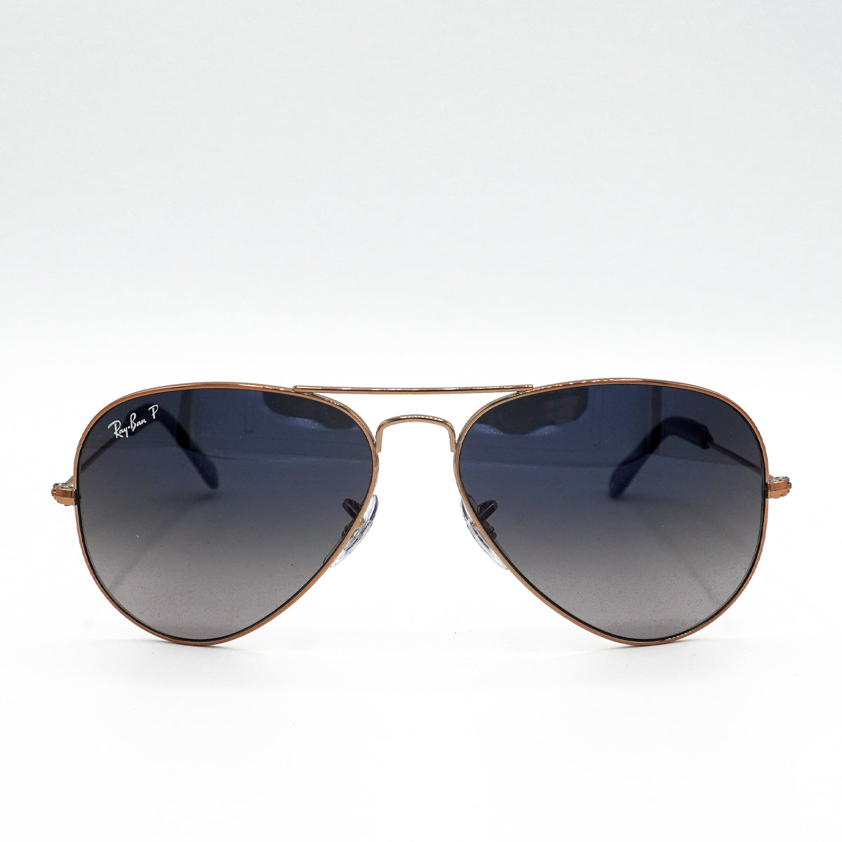 Ray-Ban Large Aviator Polarised Sunglasses 0RB3025 - Blue gradient, copper frame