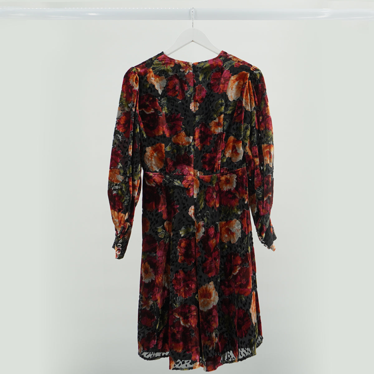 The Kooples Floral  Velvet Midi Dress  UK 12