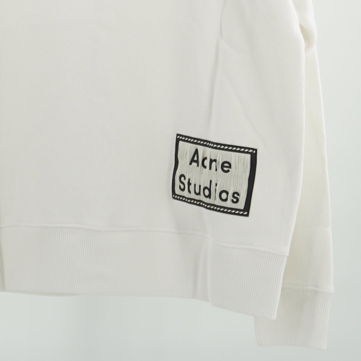 Acne Hooded Sweatshirt Reverse Label in Optic White Large