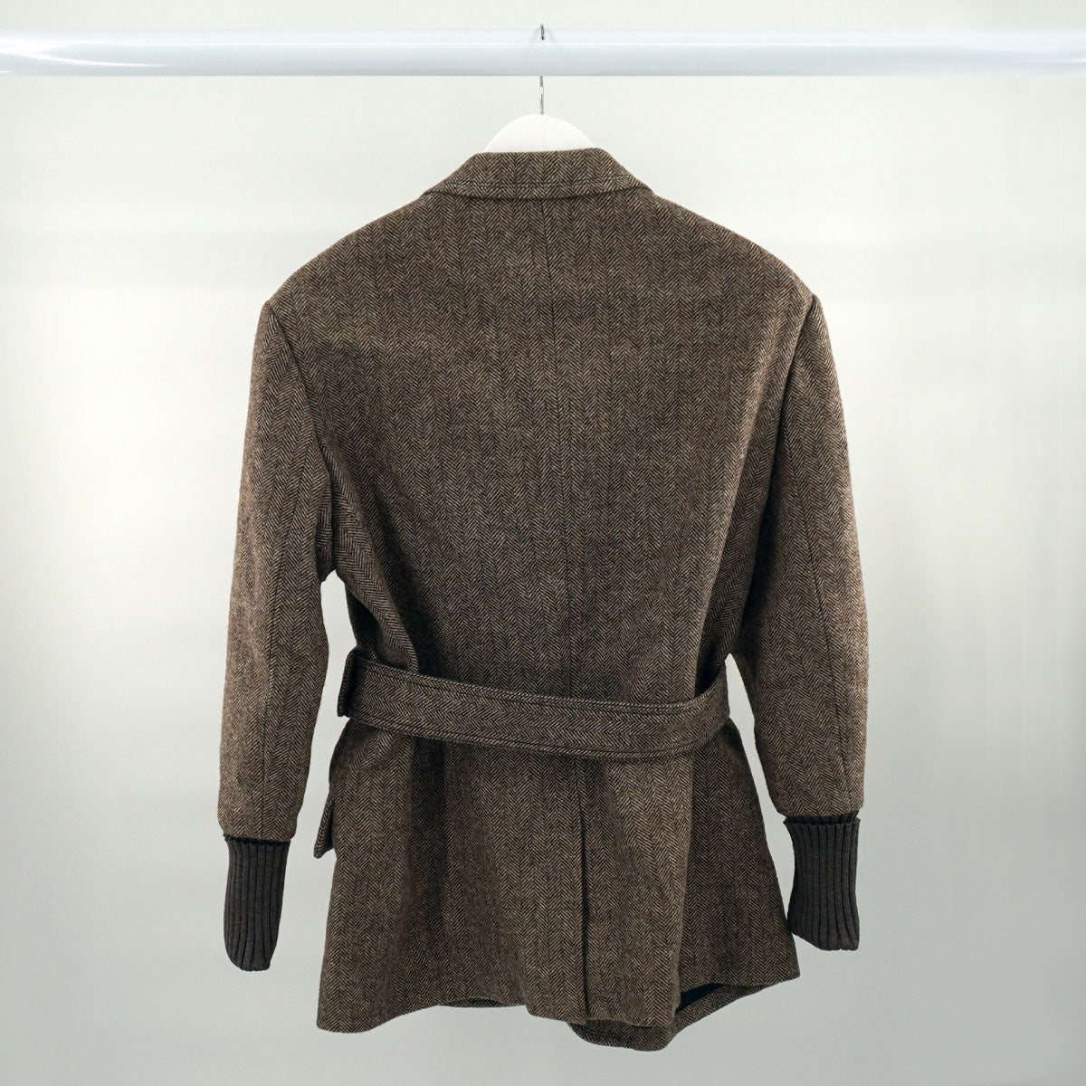Chole Belted  Herringbone-Tweed Jacket UK 8