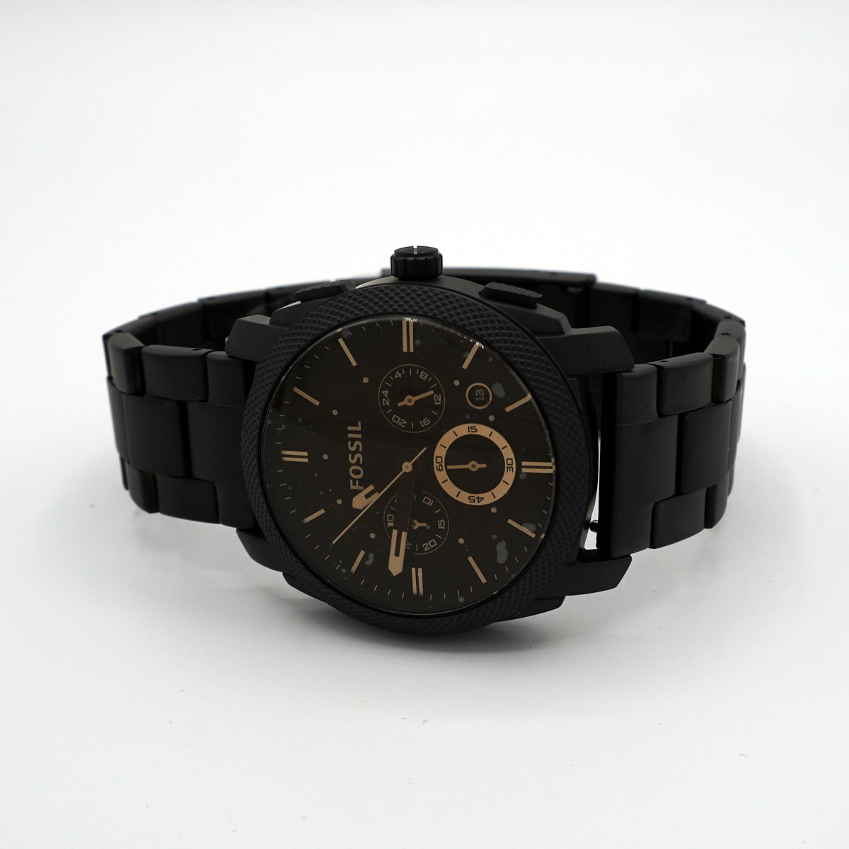 Fossil Machine Mid-Size Chronograph Black Stainless Steel Watch