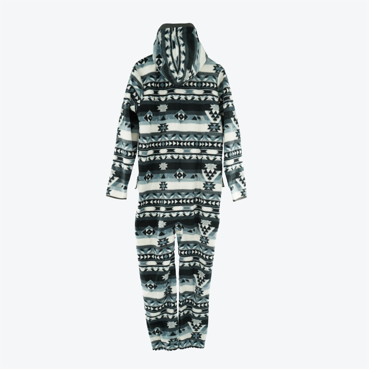 Onepiece Aztec Fleece Jumpsuit in Black/White Medium