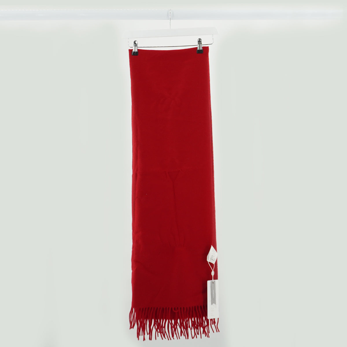 Fraas Pure Cashmere Scarf With Fringes in Red