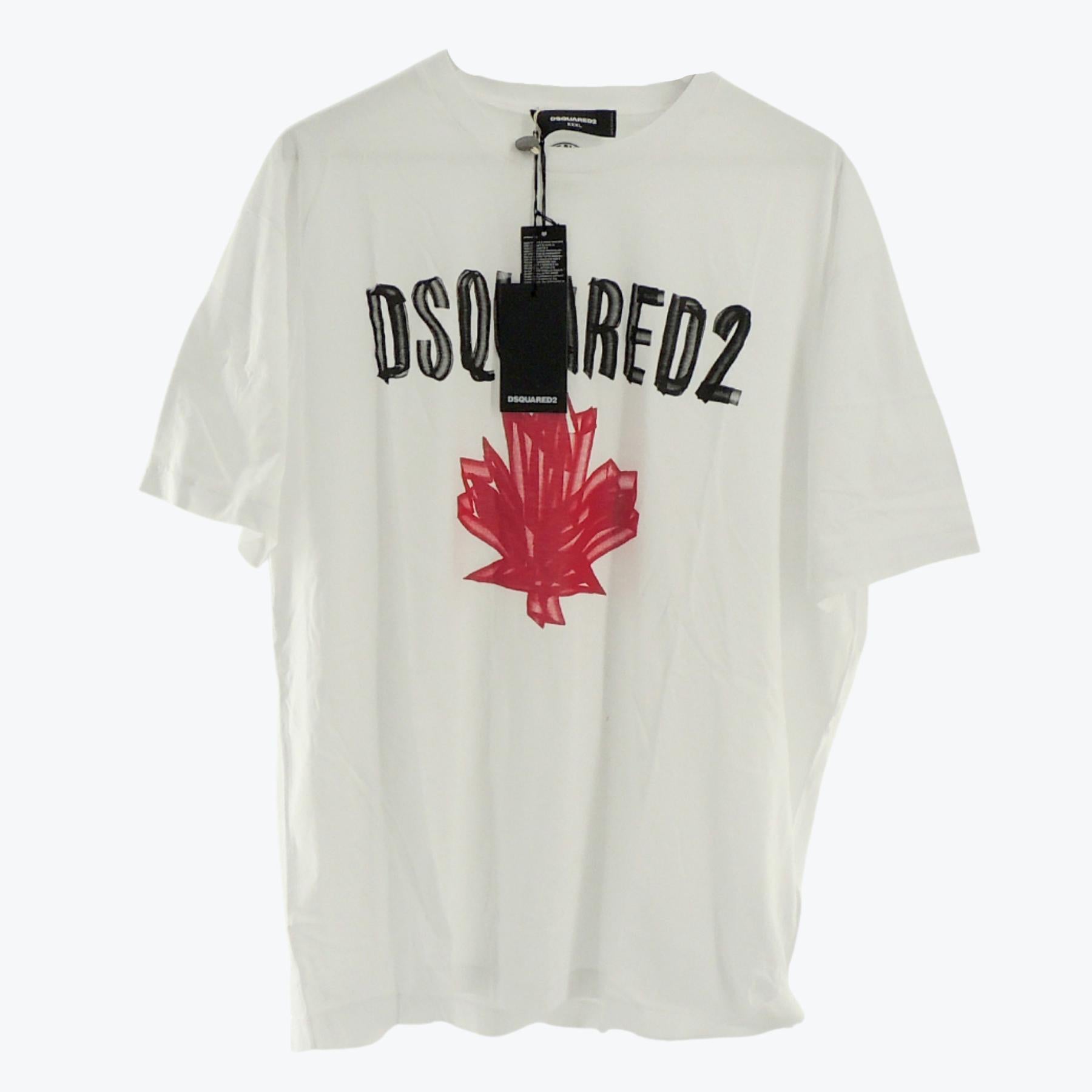 DSQUARED2 Maple Leaf T-shirt in White XXXL