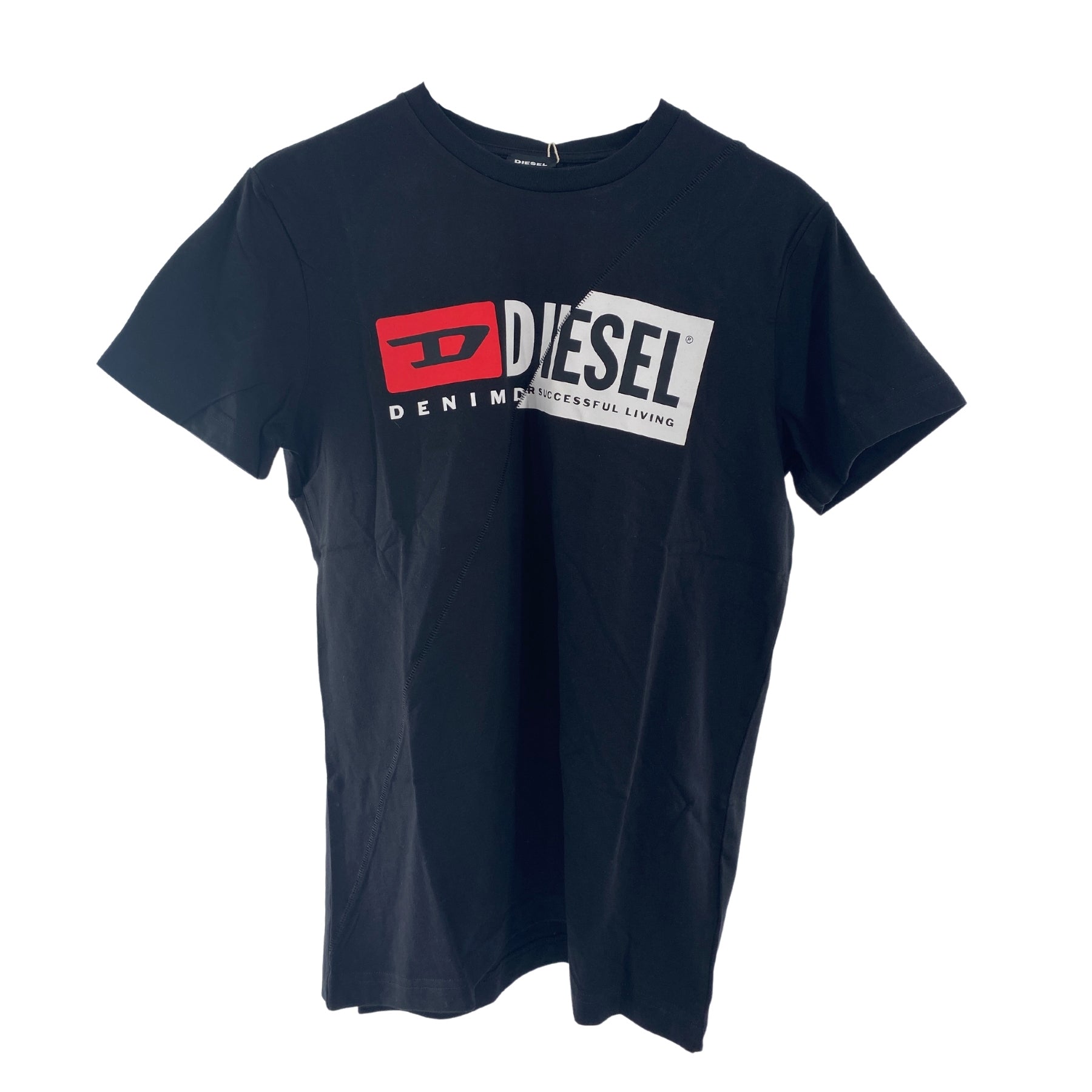 Diesel Men's T-Diego Cuty Logo T-Shirt in Black Large