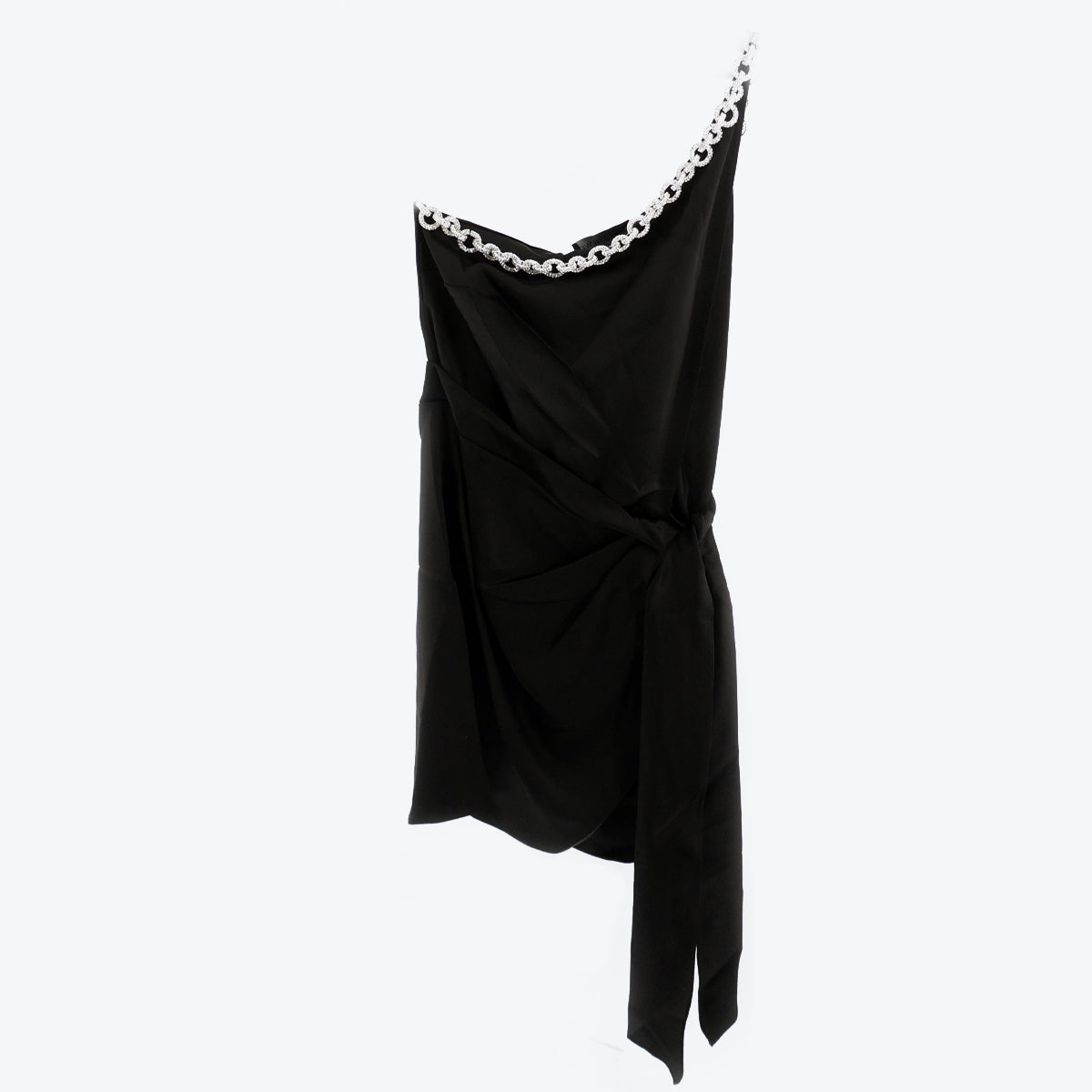 David Koma Asymmetric Wrap Dress With Crystal Chain Detailing size 10