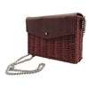 Load image into Gallery viewer, Wicker Wings Mini Shoulder Leather Trim Burgundy Crossbody Bag