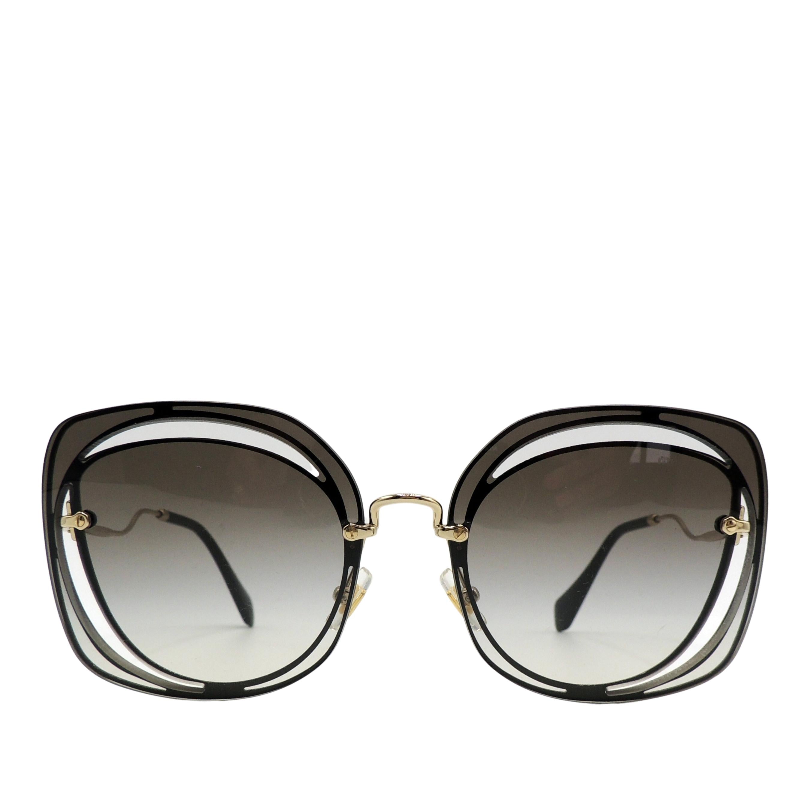 Miu Miu Mu54s Square-Frame Sunglasses in Black