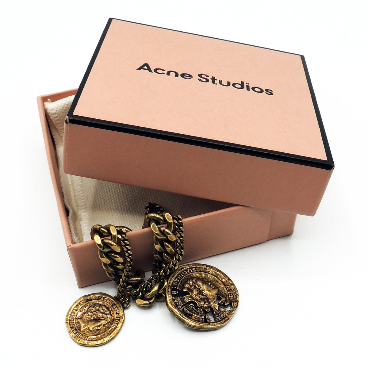 Acne Studios Antique gold Chain link Charm bracelet