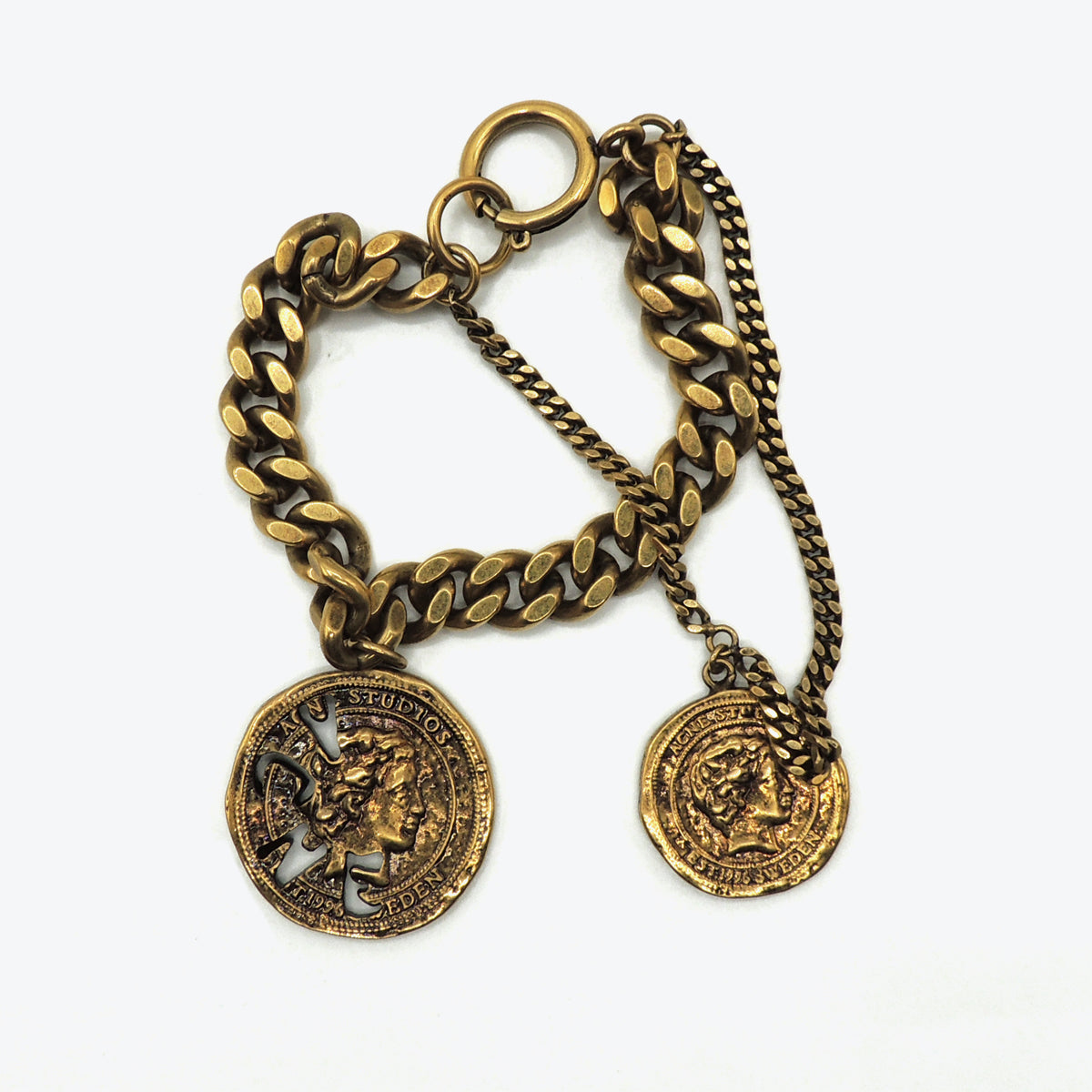 Acne Studios Antique gold Chain link Charm bracelet