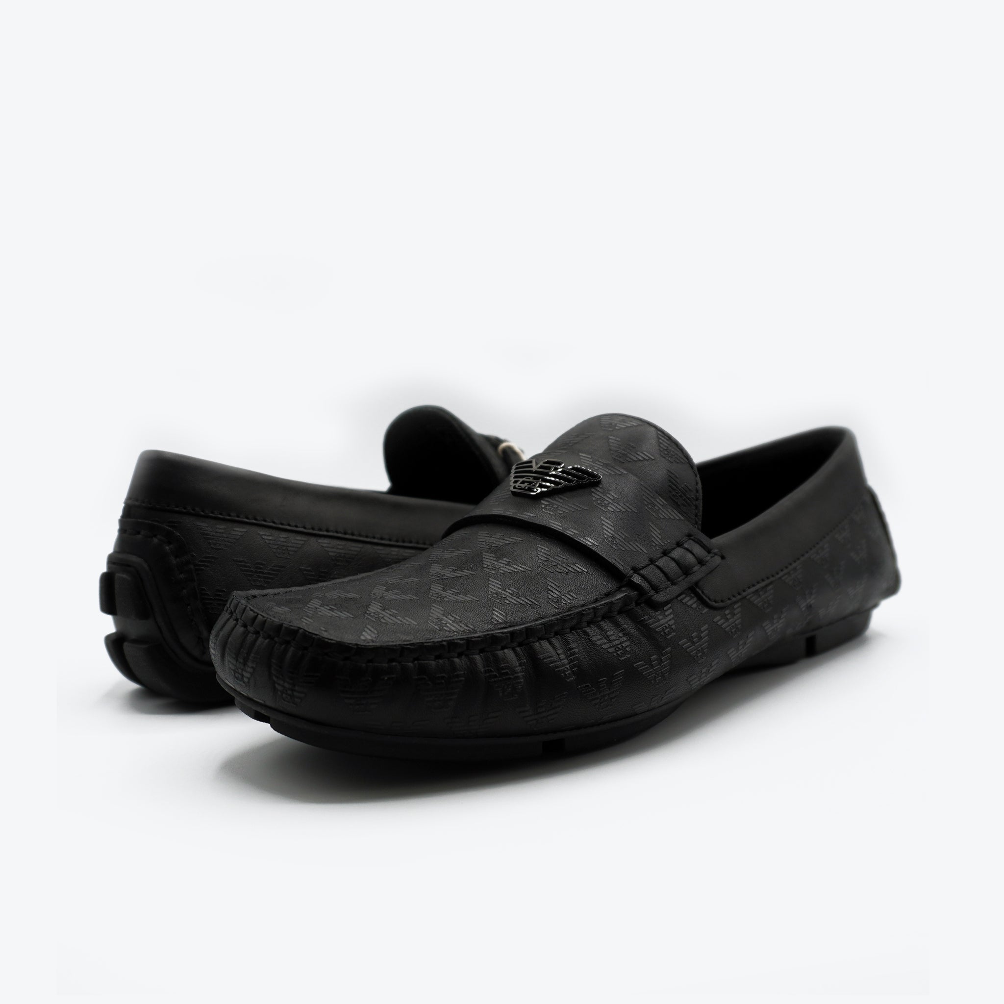 Emporio Armani Loafers Shoes in Black  - UK 8