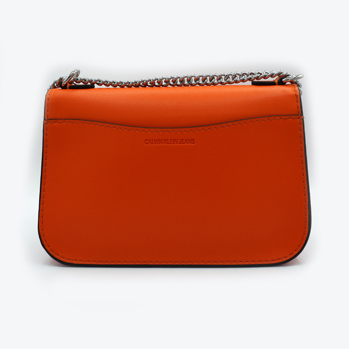 Calvin Klein Monogram Logo Convertible Full Flap Crossbody Bag - Vivid Orange