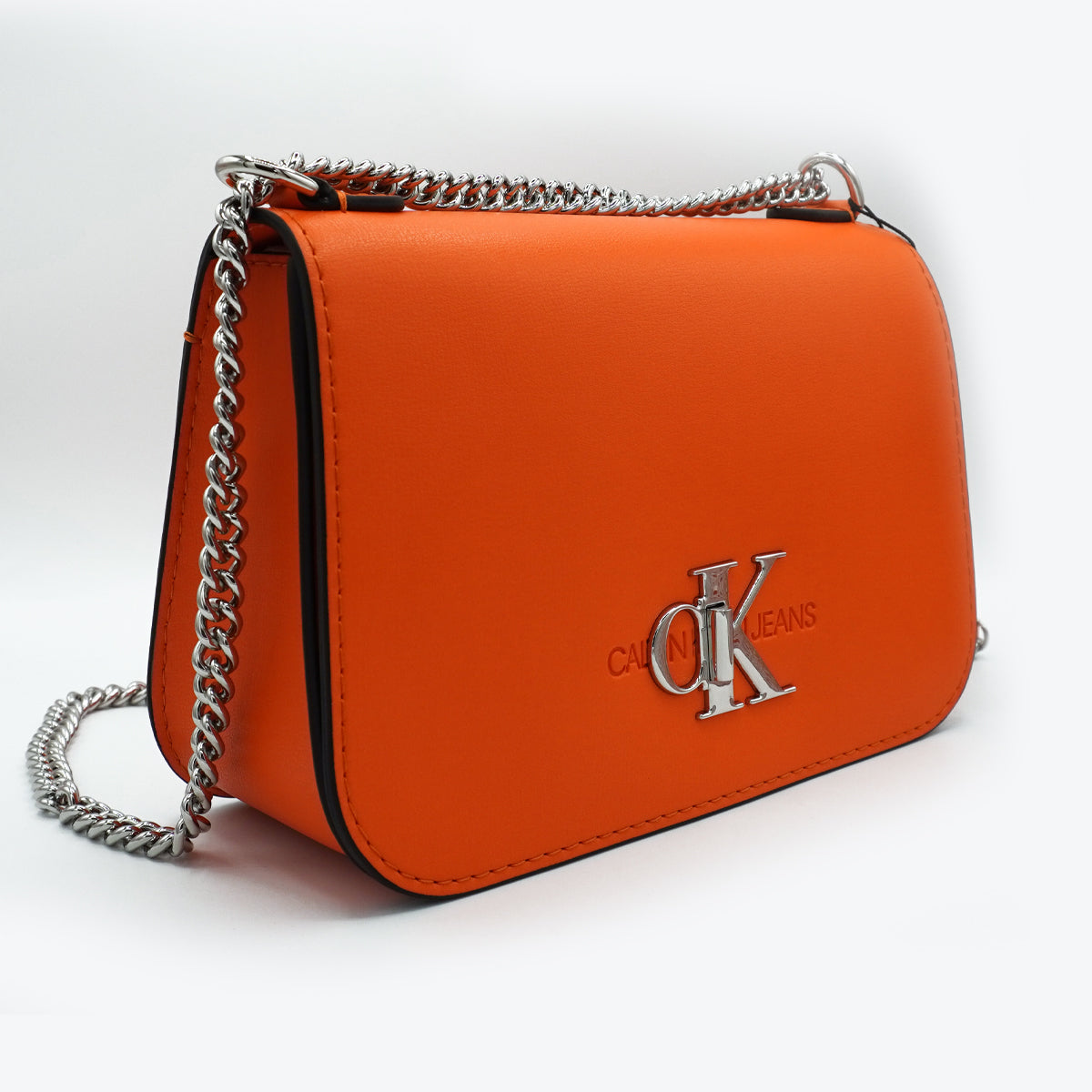 Calvin Klein Monogram Logo Convertible Full Flap Crossbody Bag - Vivid Orange