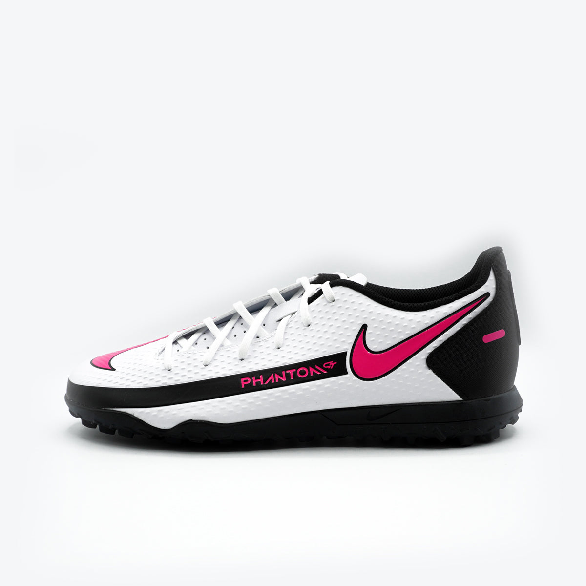 Nike Phantom GT Club TF Football Boots, White/Pink Blast/Black - UK 7