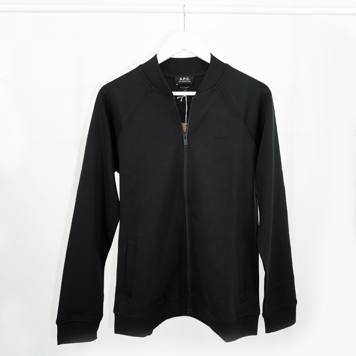 A.P.C. Armand Jersey Bomber Jacket in Black