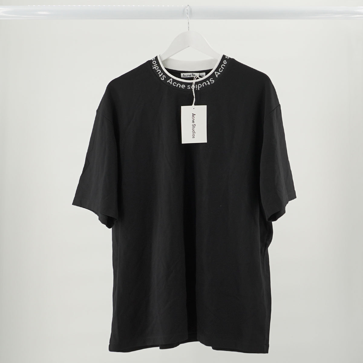 Acne Studios Logo Neck Black Men's T-Shirt - Size XL