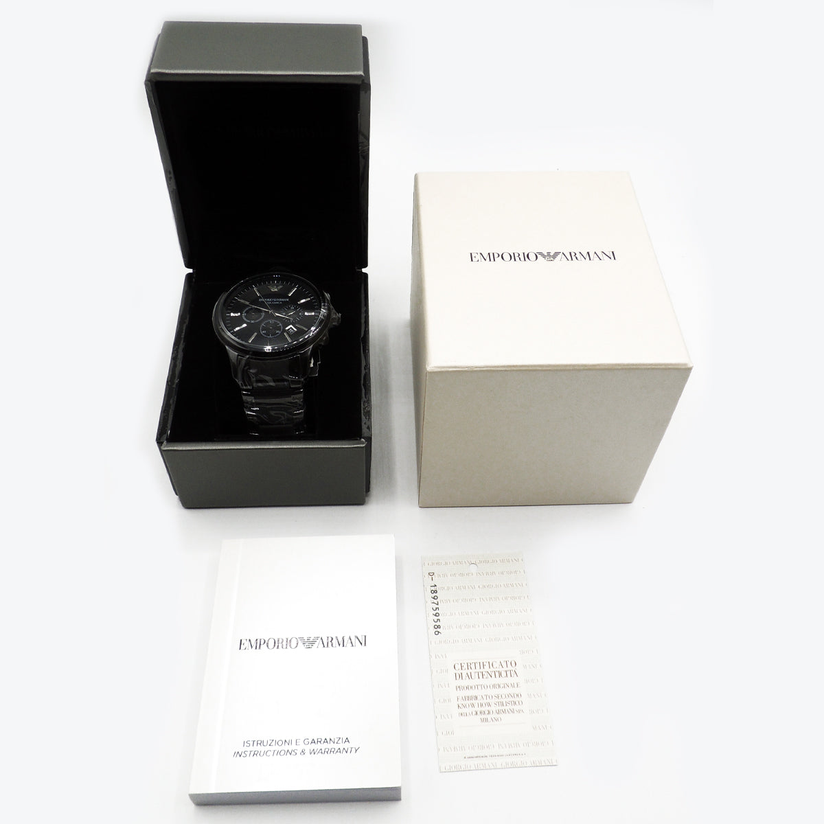Emporio Armani Men's Black Chronograph Bracelet Watch AR1451