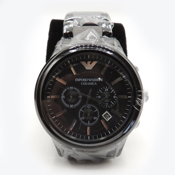 Emporio Armani Men s Black Chronograph Bracelet Watch AR1451 Bag