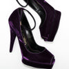 Load image into Gallery viewer, Tom Ford Purple Velvet Platform Heels, UK size 7