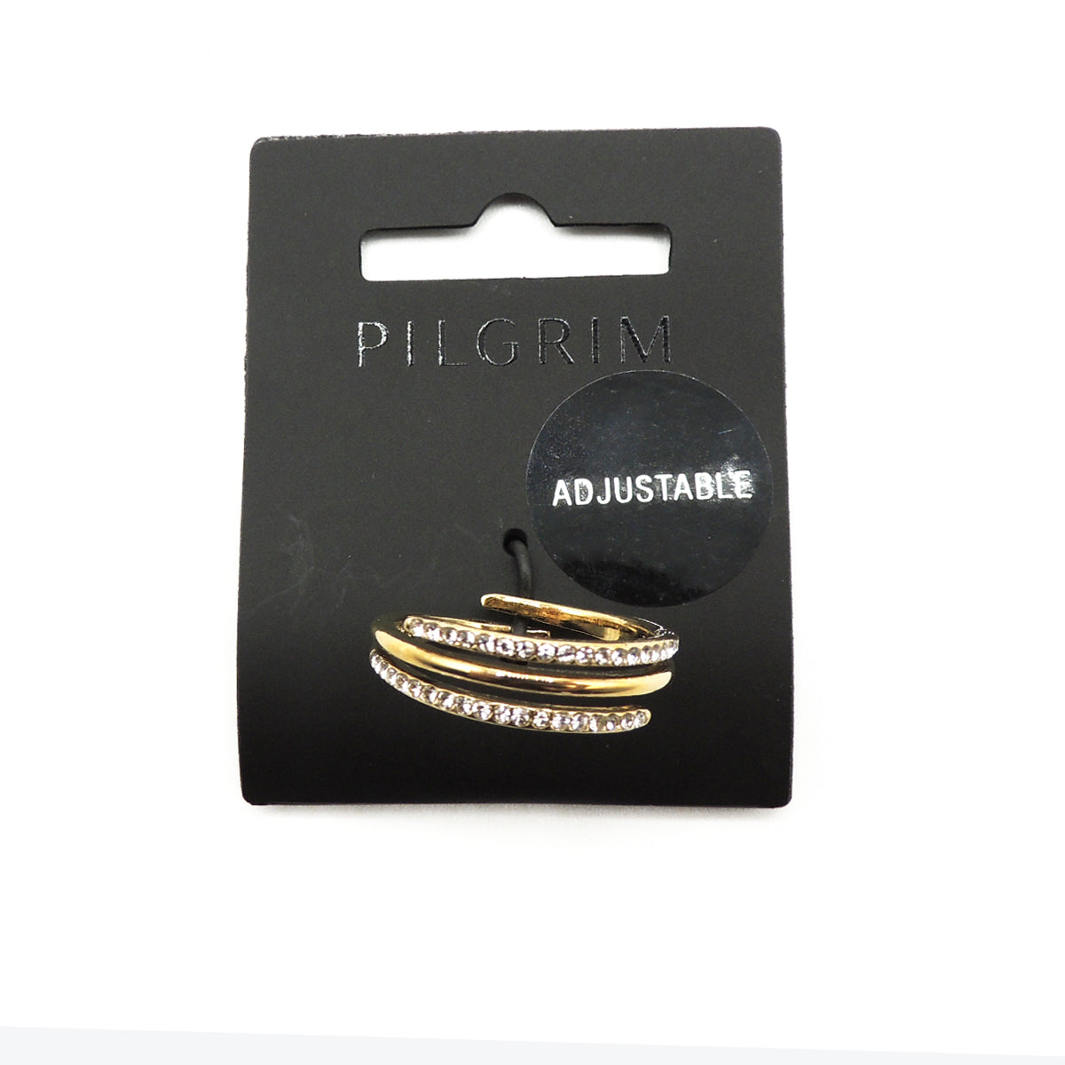 Pilgrim Serenity Crystal  14 Karat Gold Plated Crystal Ring