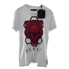 Philipp Plein T-Shirt Hexagon in White/Red Tiger SS Large