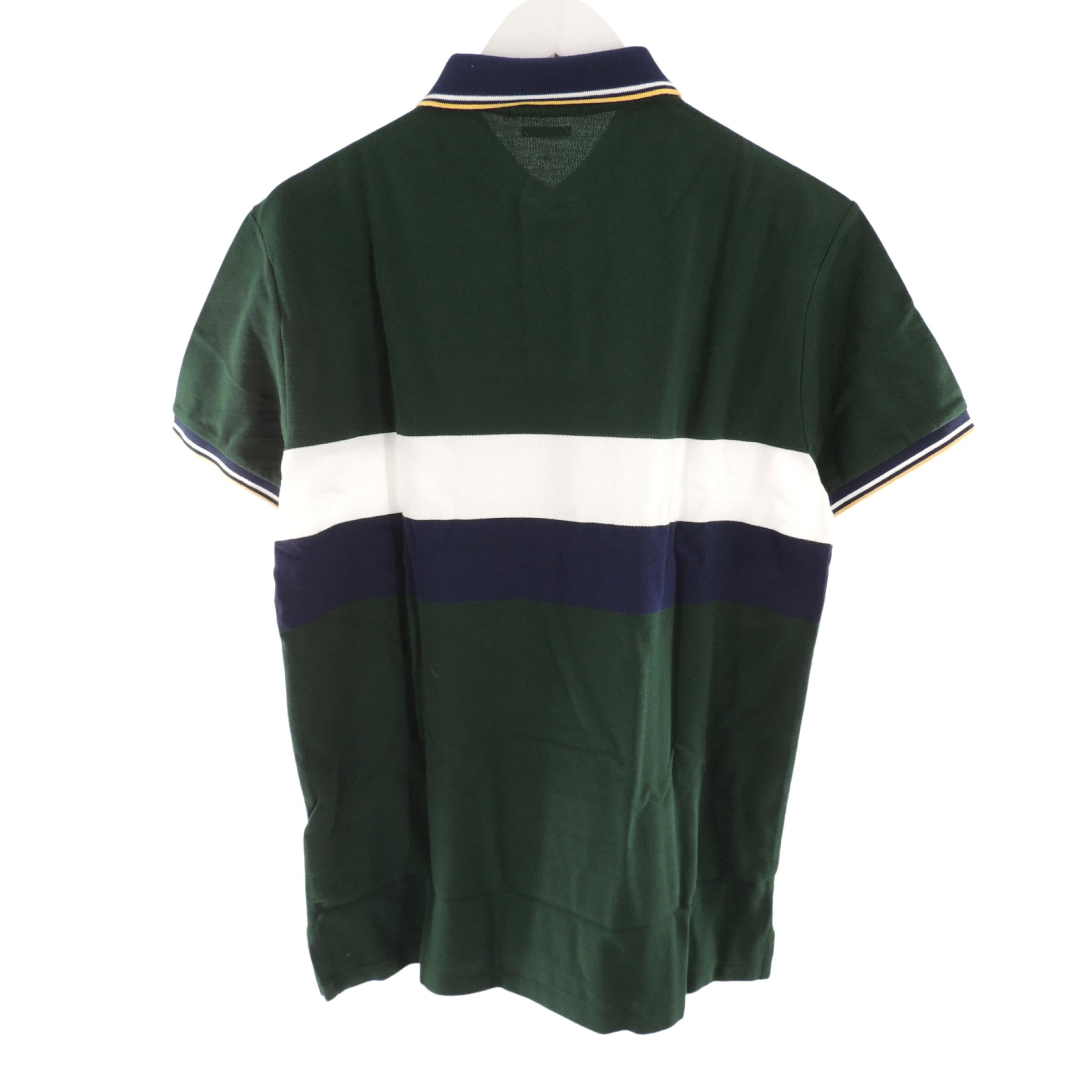 Polo Ralph Lauren Polo Shirt Custom Slim Fit in Green/Blue/White Medium