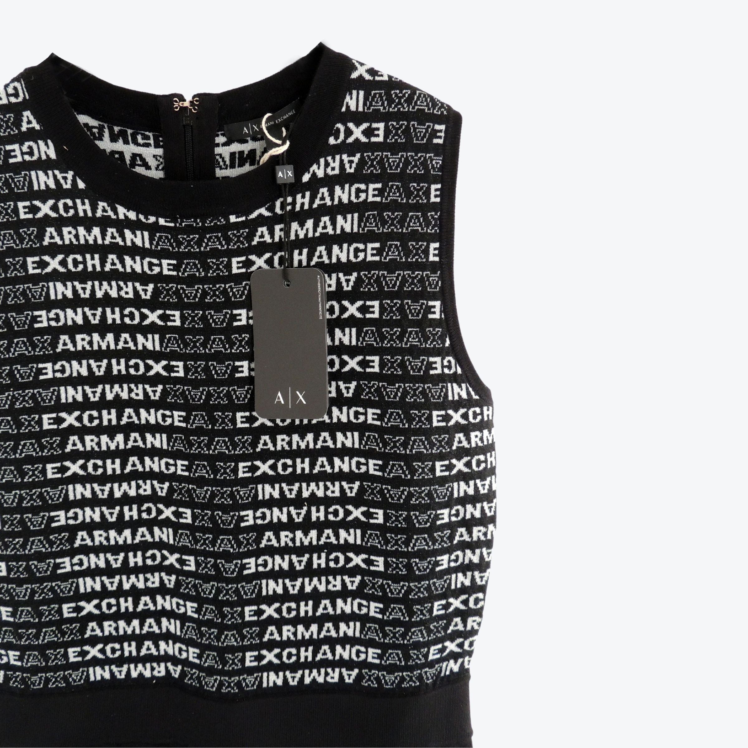 Armani Exchange Jumpsuit with Logo Lettering in Black Small