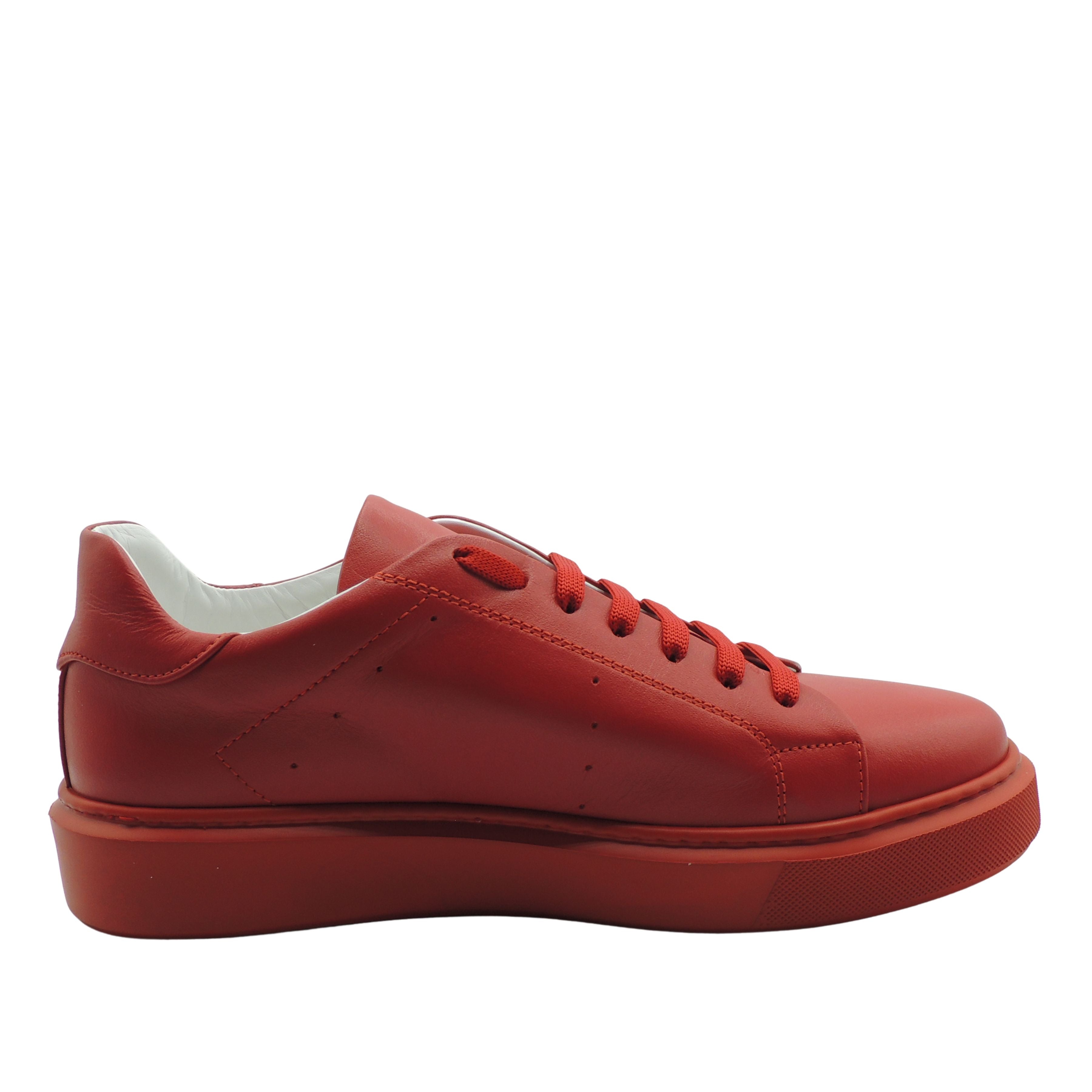 Philipp Plein Lo-Top Trainers Nappa Leather in Red UK 8