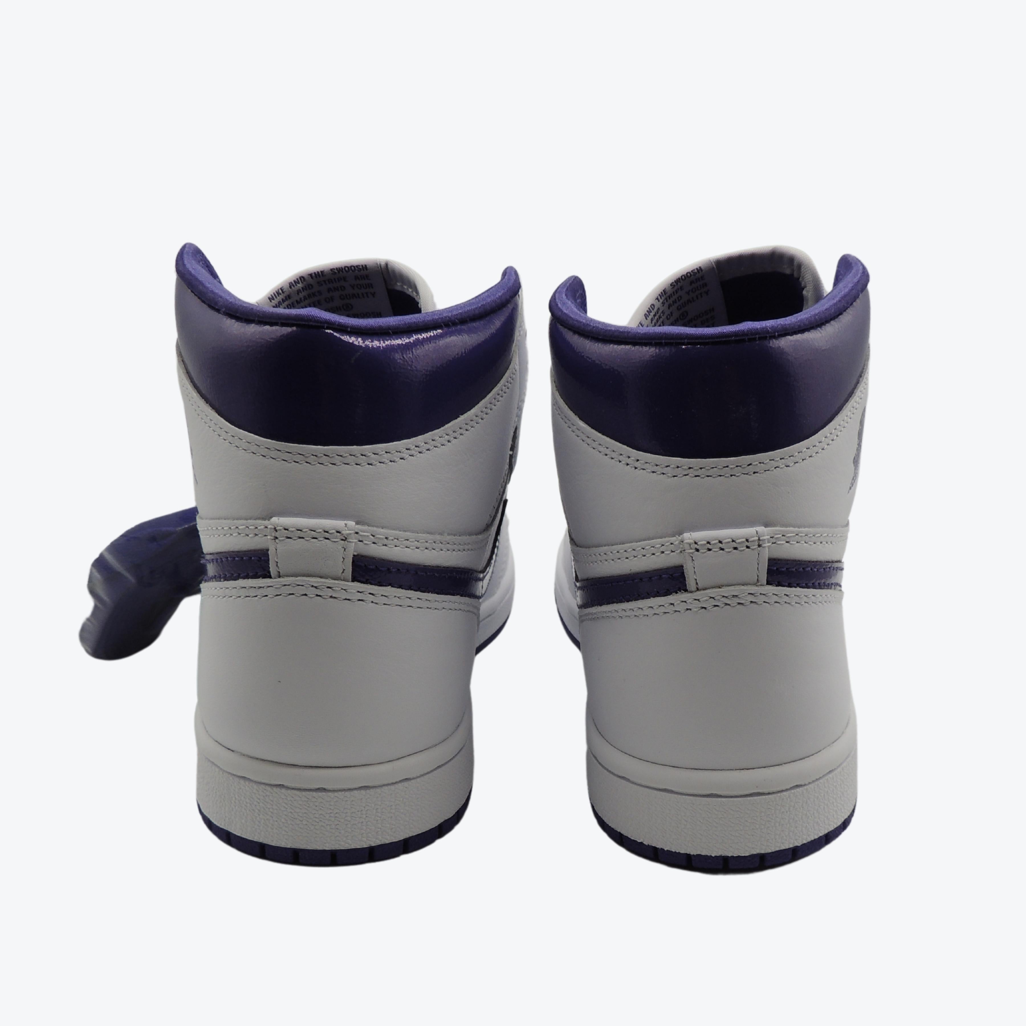 Nike Air Jordan 1 High OG in White/Curt Purple UK 4.5