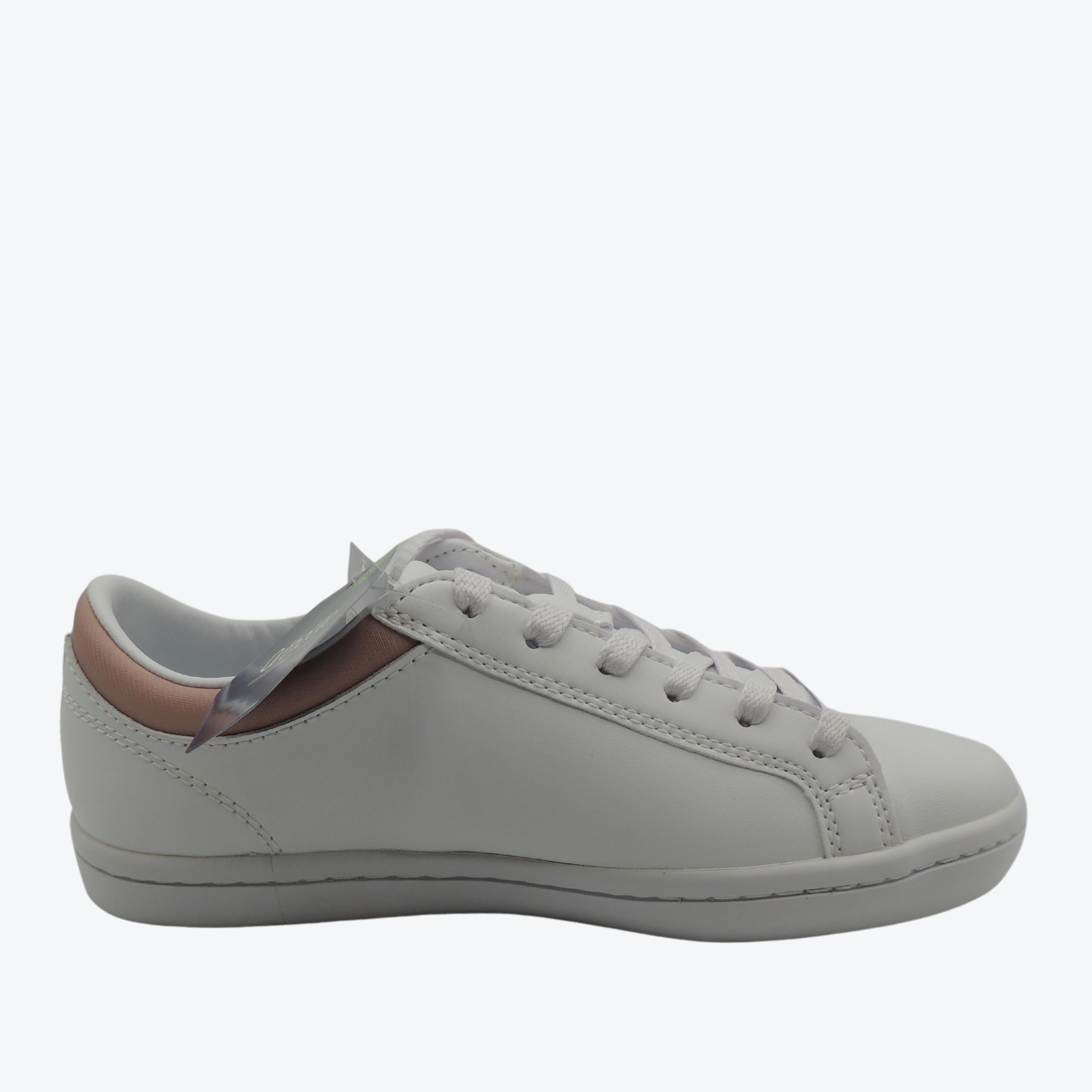 Lacoste Straightset Trainers in White/Pink