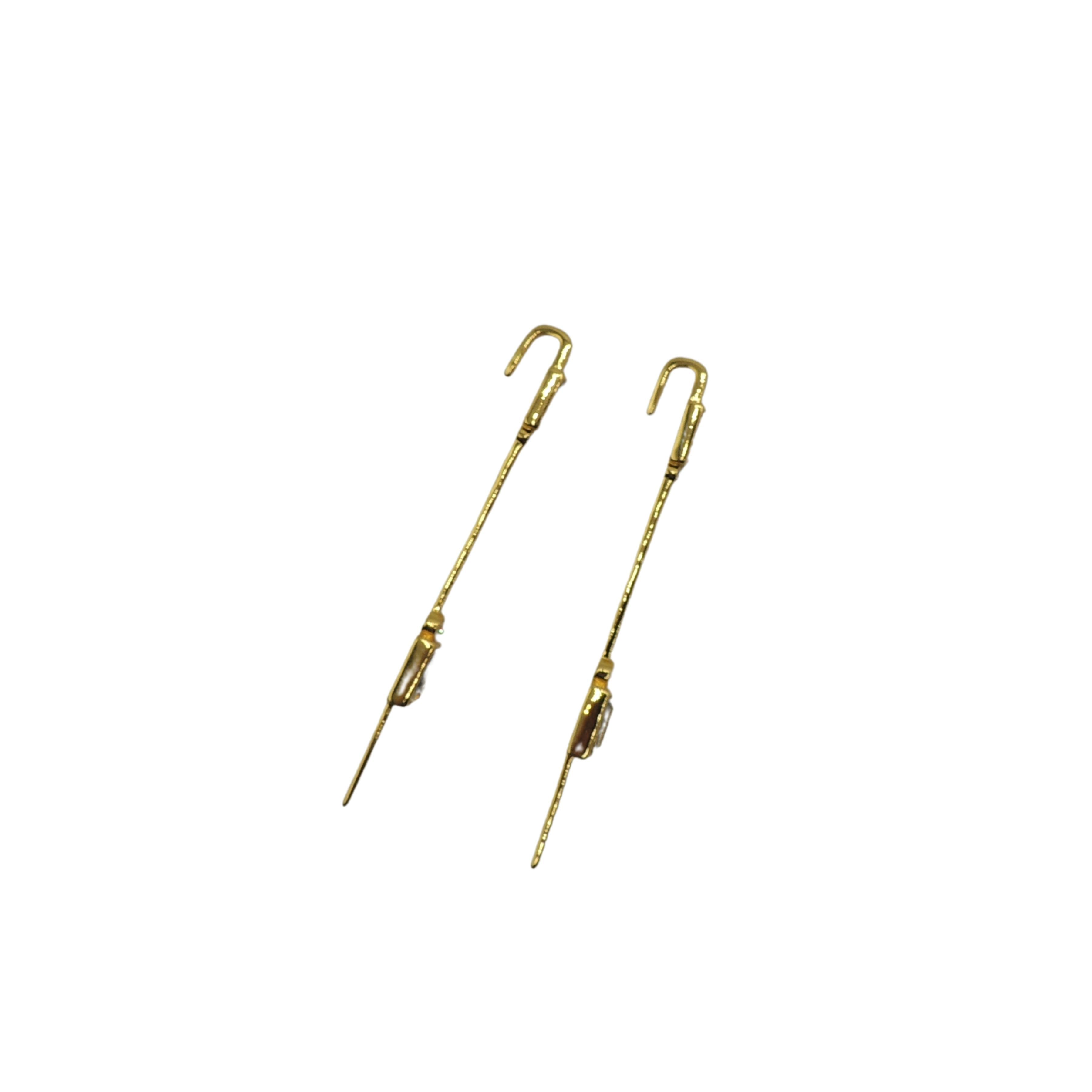 Bonheur Jewellery Gold Plated Virginie Pin Ear Cuff Earrings