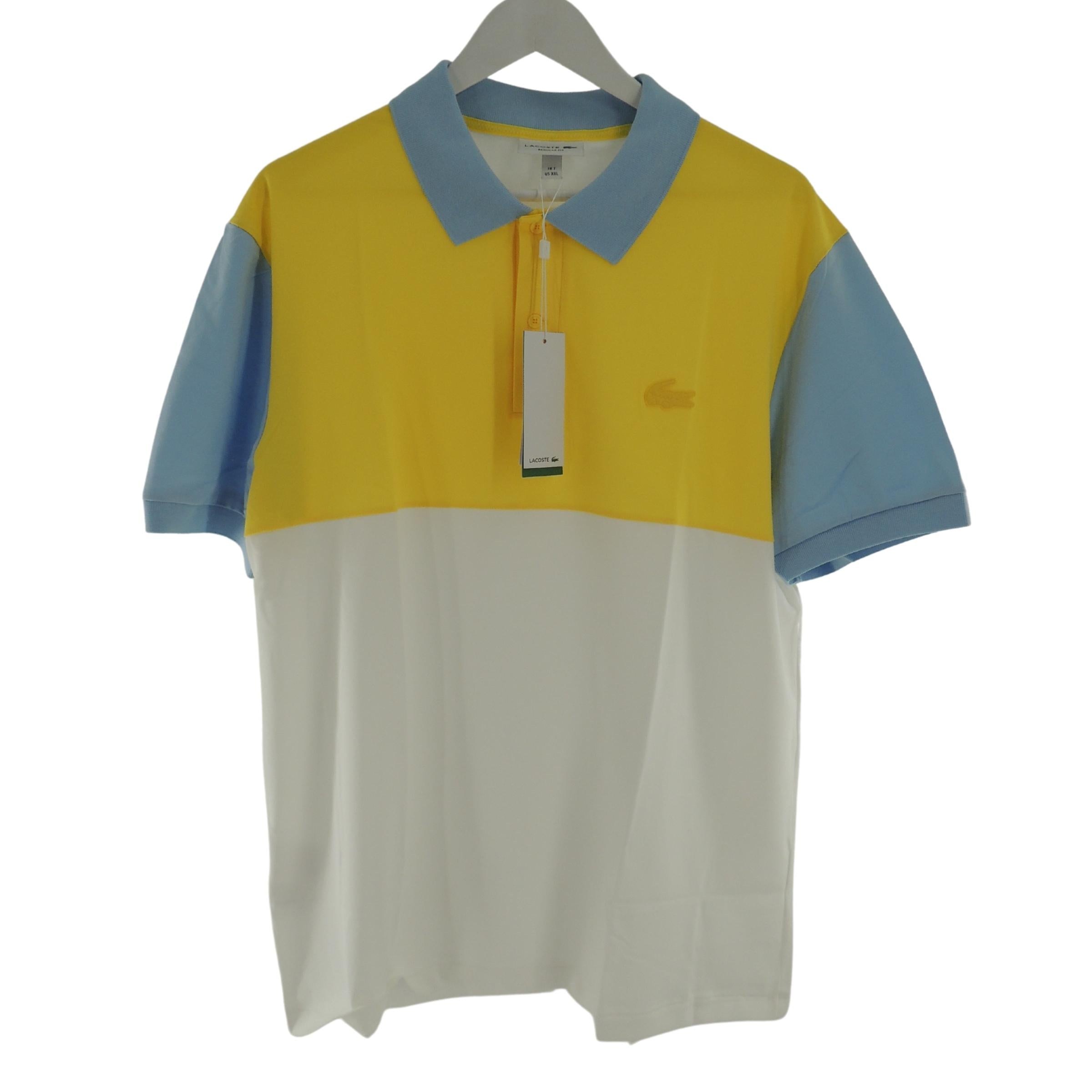 Lacoste Colourblock Pique Polo in Yellow