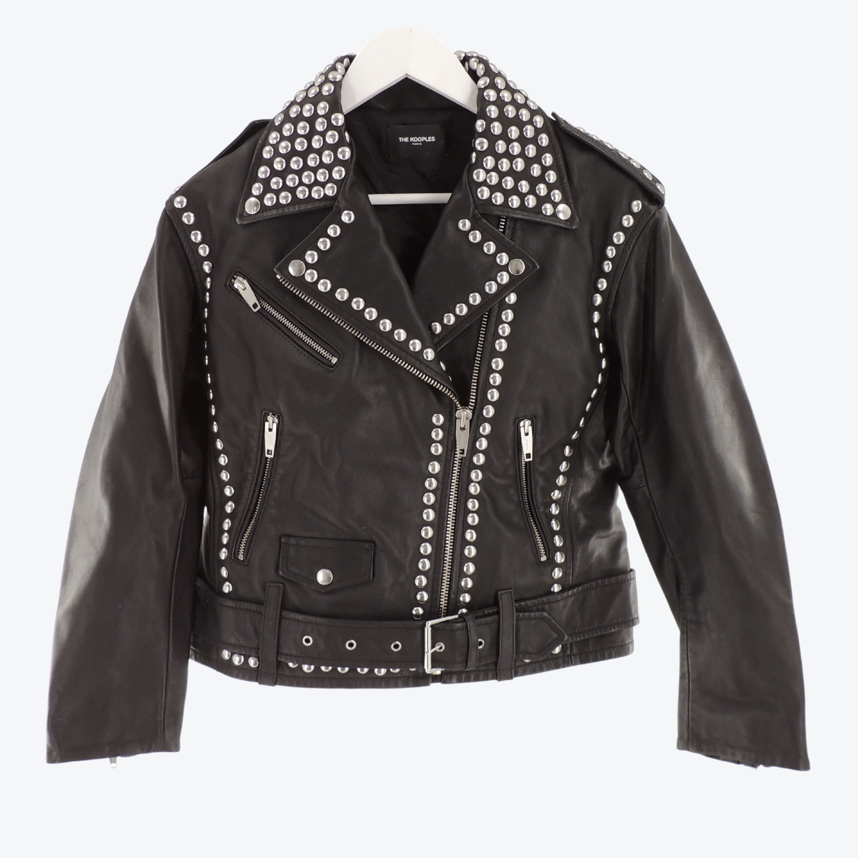 The Kooples Leather Jacket With Studs UK 12