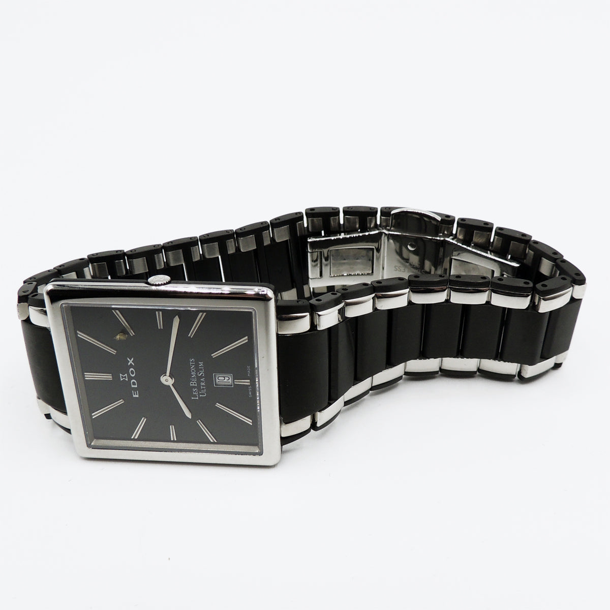 Edox Men's 27031 357N NIN Les Bemonts Rectangular Ultra Slim Watch