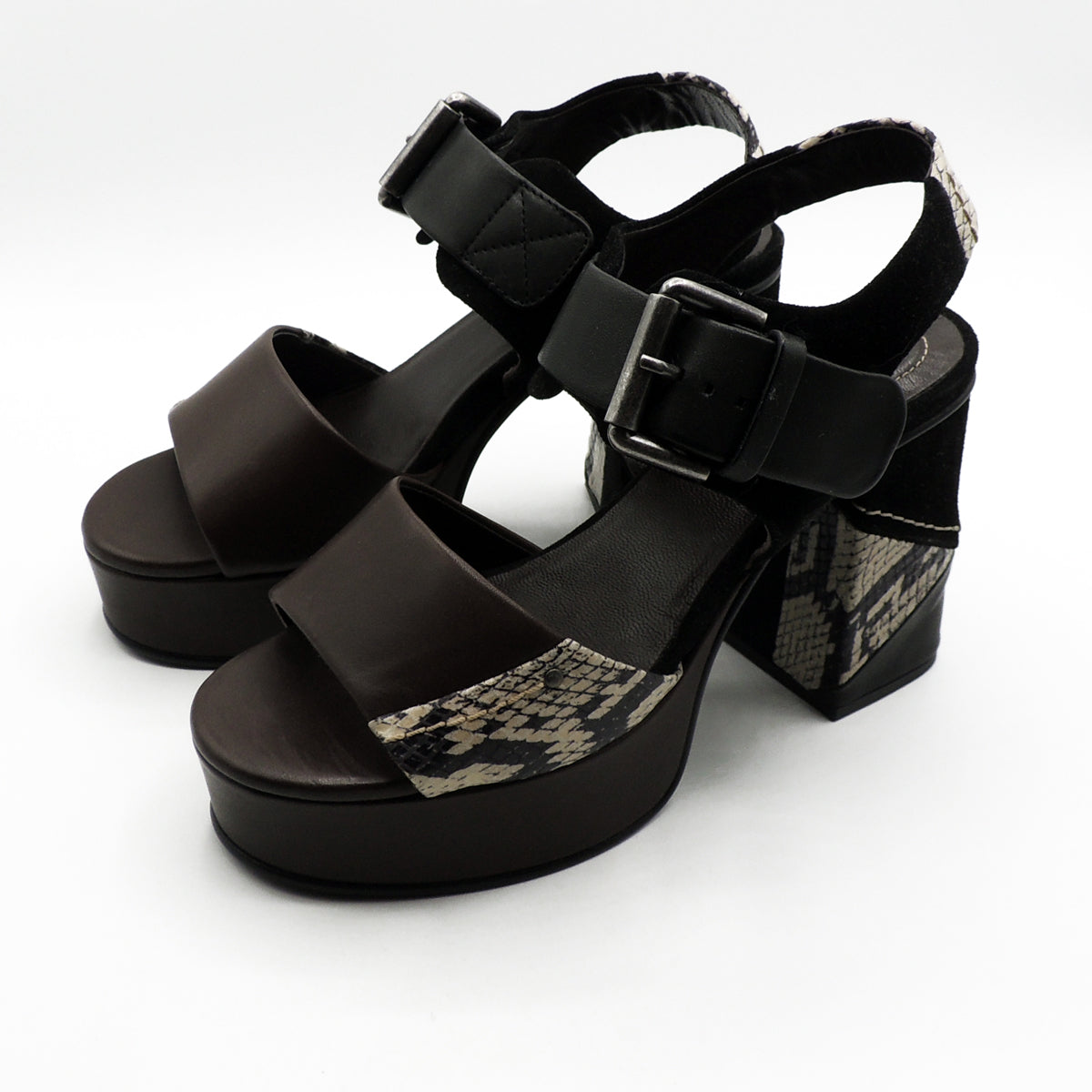 See by Chloé black & python print platform heels size EU 35 / UK 2.5
