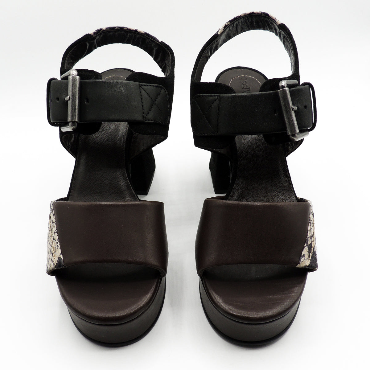 See by Chloé black & python print platform heels size EU 35 / UK 2.5