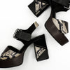Load image into Gallery viewer, See by Chloé black &amp; python print platform heels size EU 35 / UK 2.5