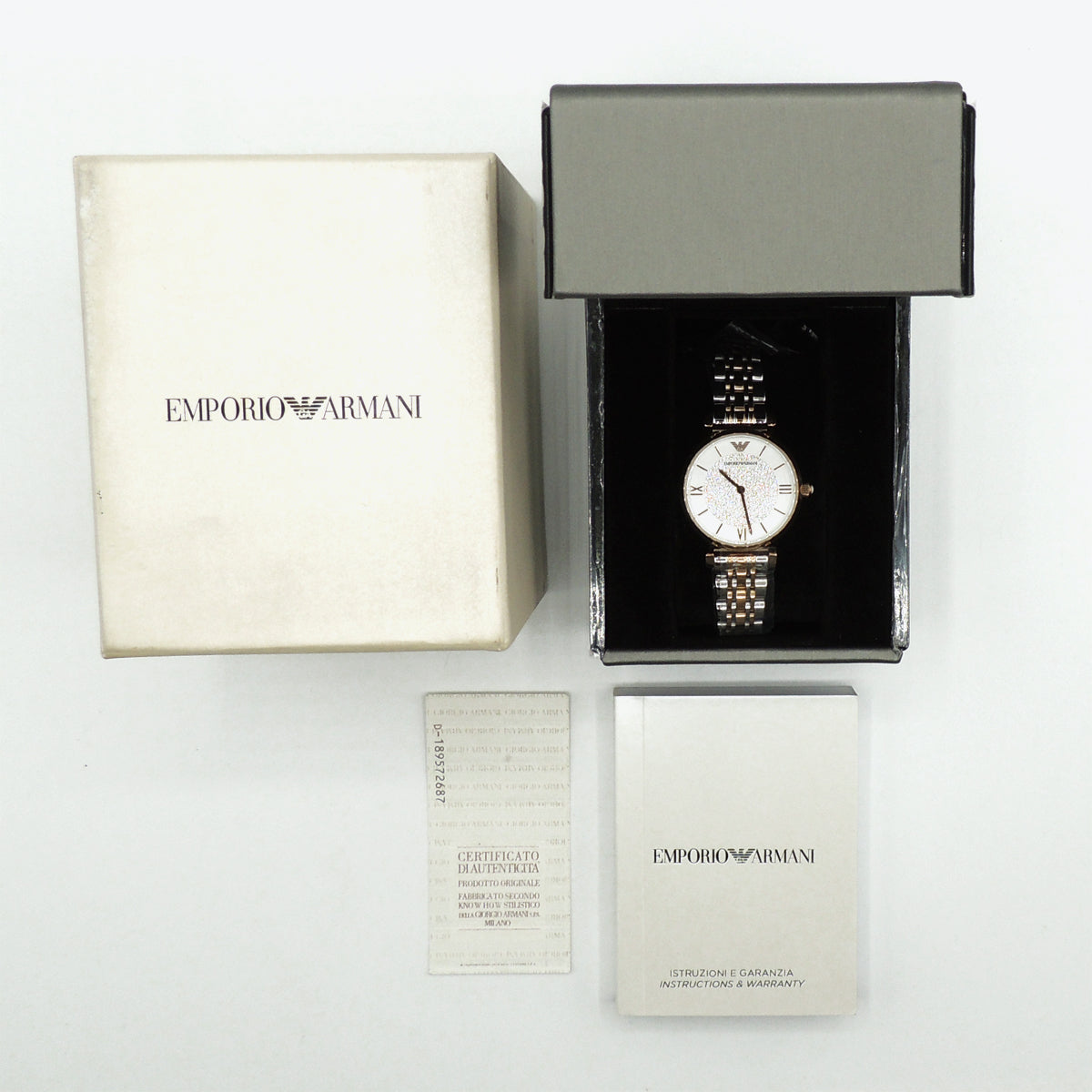 Emporio Armani AR1926 White Dial Two-Tone Ladies Watch
