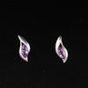 Load image into Gallery viewer, Silver Drop Earrings with Amethyst