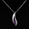 Silver Drop Pendant with Amethyst