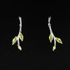 Load image into Gallery viewer, Silver and Peridot Earrings